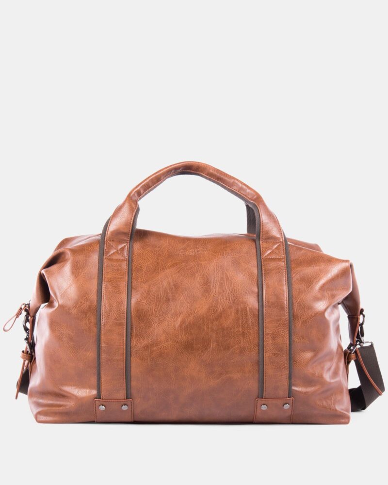 Bugatti-Valentino-Duffle-Bag-Vegan-Leather-Cognac-DUF623-COGNAC Custom Bugatti Valentino Duffle Bag-Vegan Leather-Cognac