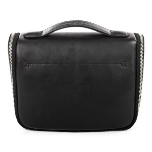 Custom Bugatti Colombian Leather Toiletry Bag - Black