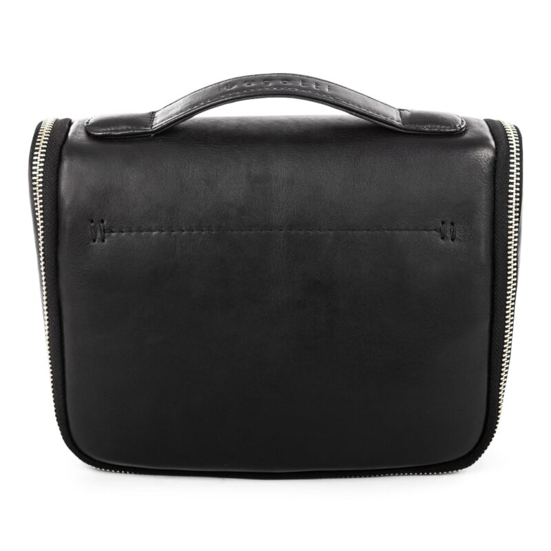 Custom Bugatti Colombian Leather Toiletry Bag - Black